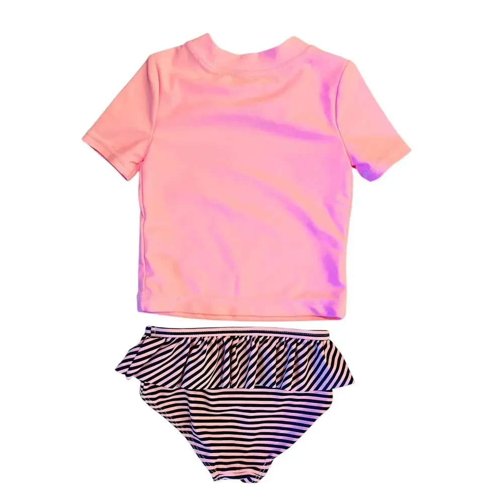 Carter’s Size 12M Rash Guard Swimsuit Cool Like My Mom Pink Ice Cream 2-Pc Set